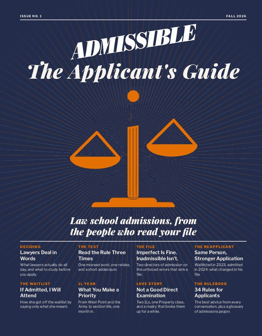 Cover of Admissible: The Applicant's Guide, Issue No. 1, Fall 2026